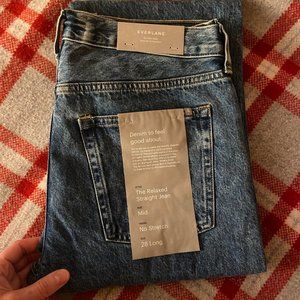 Everlane organic cotton jeans, relaxed straight fit (29.5" inseam)—NWT